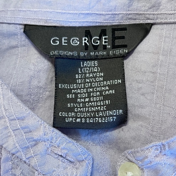 *Like New* George ME by Mark Eisen Lavender Button-Up Women's Top - Picture 6 of 7